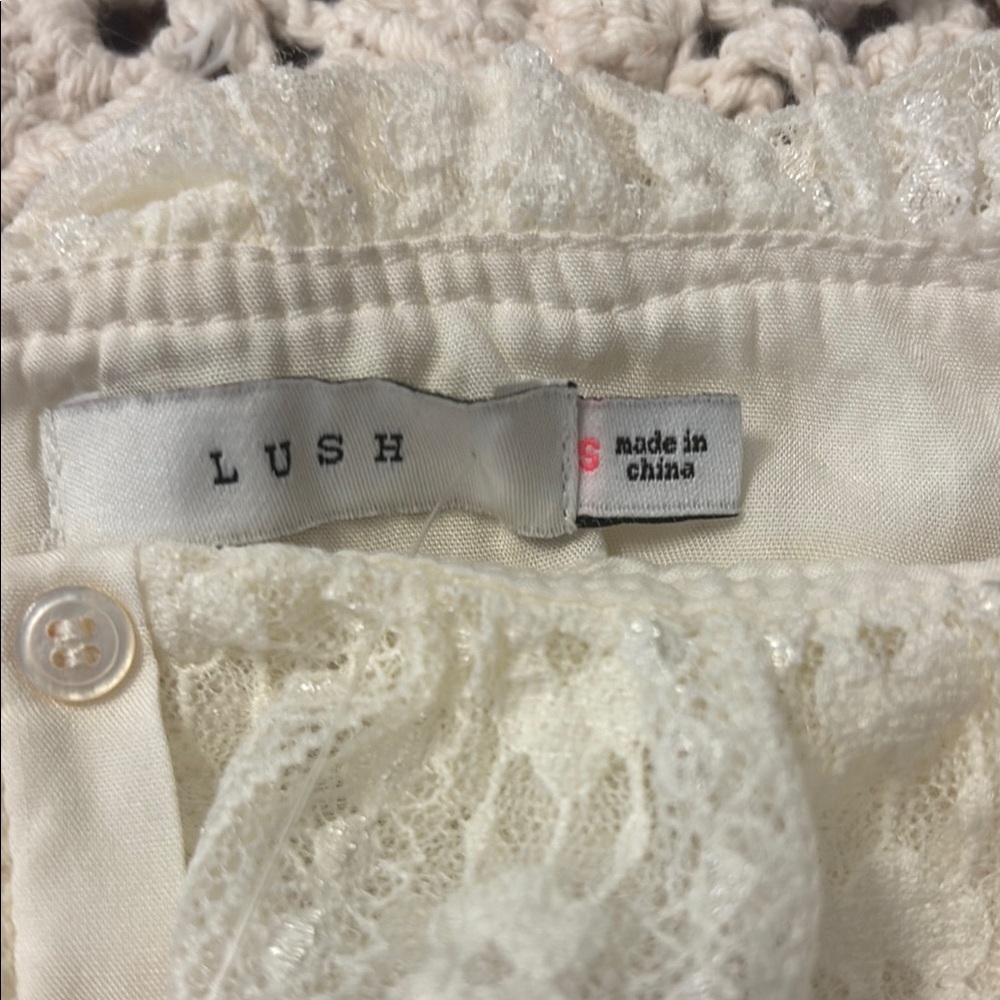 Lush Cream Smocked Ruffled Blouse - Picture 5 of 6
